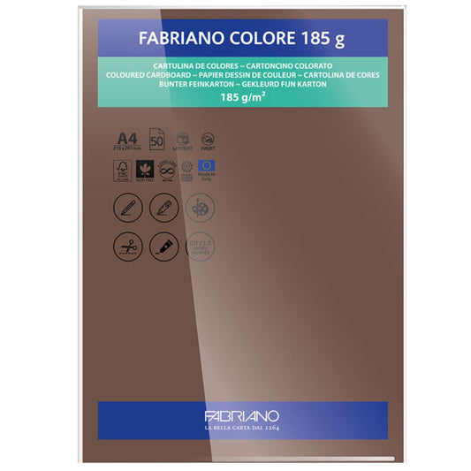 Papel Colore Fabriano Marrom A4 185g/m² Pack 10 Folhas
