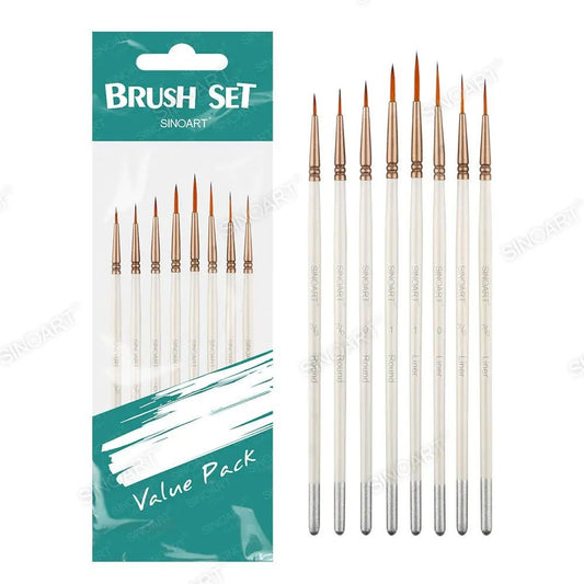 Set de Pincéis Artístico Sinoart Para Detalhes C/8 Unidades B0350