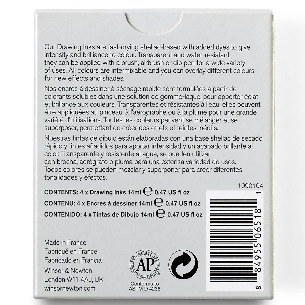 Tinta Para Desenho Winsor & Newton 14ml 4 Cores Rich Tones