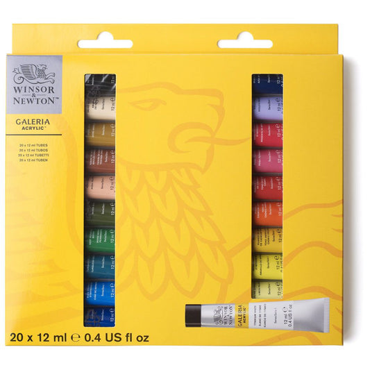 Estojo Tinta Acrílica Galeria Winsor & Newton 12ml 20 Cores