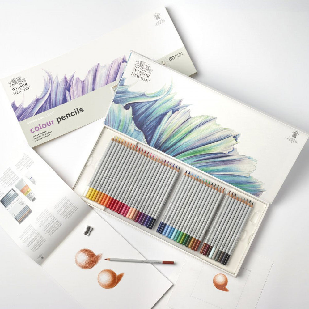Estojo Lápis de Cor Studio Collection Winsor & Newton 50 Peças