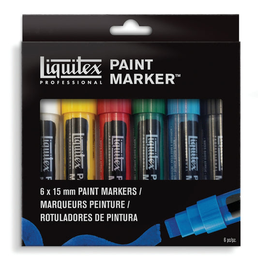 Estojo Marcador Liquitex Paint Marker 15mm 06 Cores Básicas