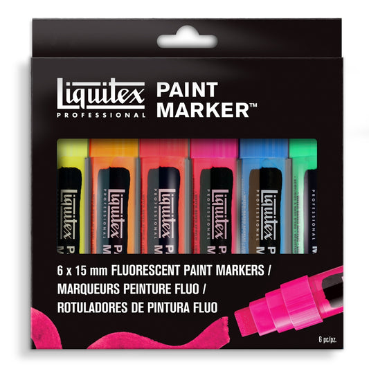 Estojo Marcador Liquitex Paint Marker 15mm 06 Cores Fluorescentes