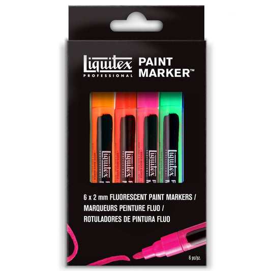 Estojo Marcador Liquitex Paint Marker 4mm 06 Cores Fluorescentes