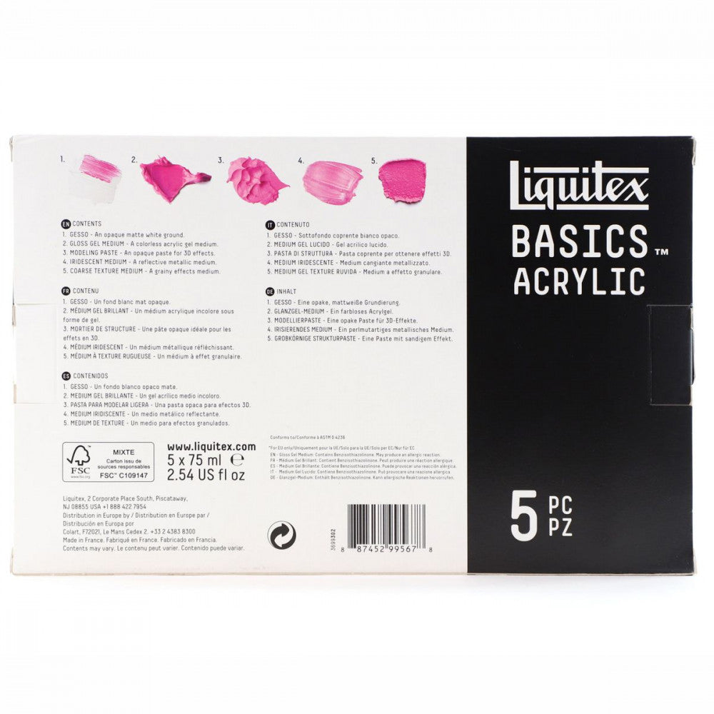 Estojo Aditivos Liquitex Para Tinta Acrílica 5 Unidades