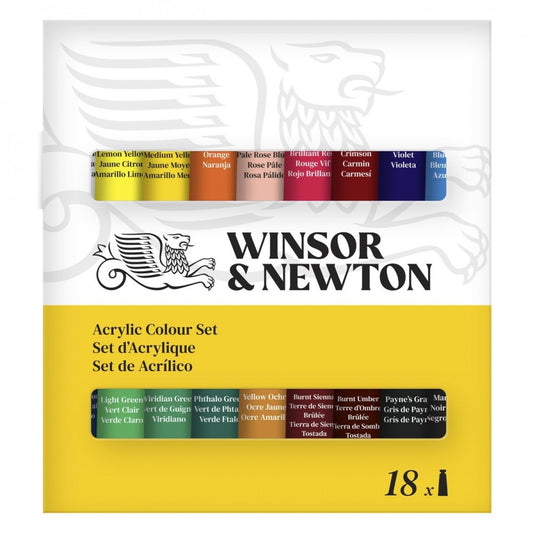 Estojo Tinta Acrílica Winsor & Newton Discover 10ml 18 Cores