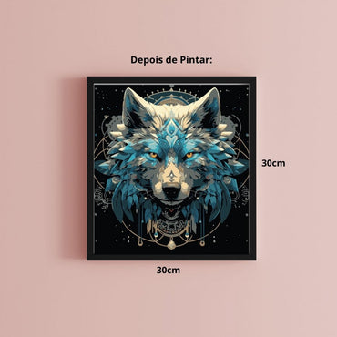 Conjunto Pintura Numerada Arte Terapia 30X30cm Lobo