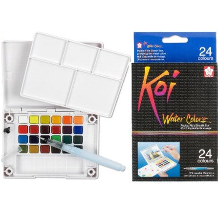 Aquarela em Pastilha KOI Sakura 24 Cores