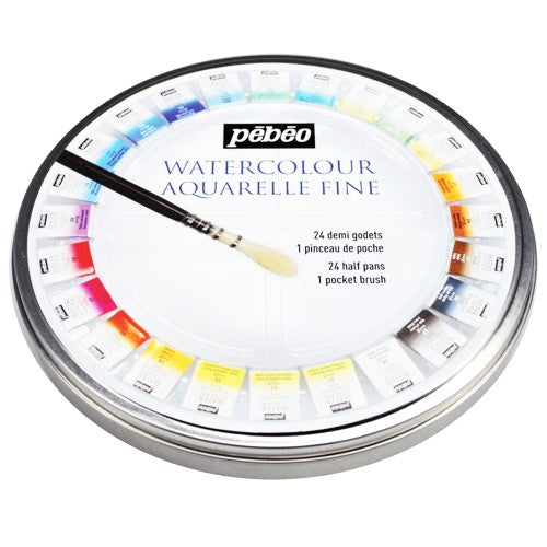 Aquarela em Pastilha Profissional Pebeo 24 Cores HP24