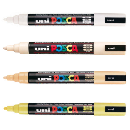 Caneta Posca Uni Ball PC-5M 04 Cores Tons Claros
