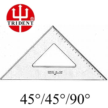 Esquadro Trident com escala 45º 1516 16cm