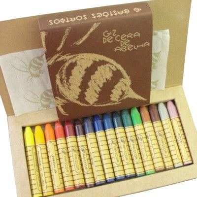 Giz de Cera de Abelha Apiscor  16 Bastões Sortidos