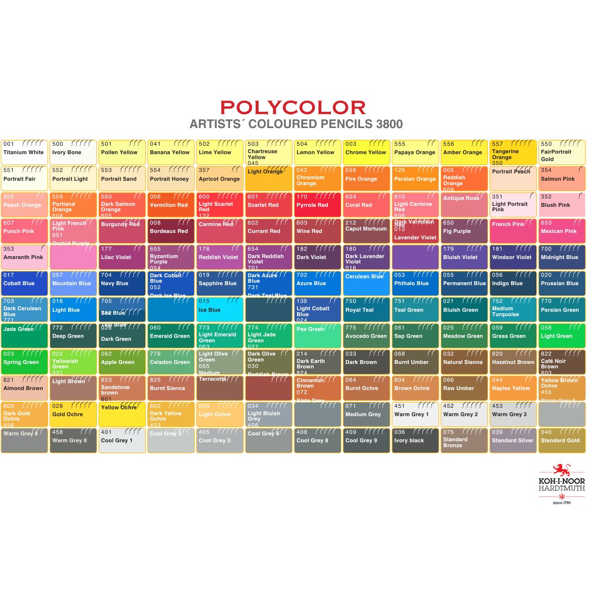 Lápis de Cor Koh-I-Noor Polycolor 3800 Tom Preto
