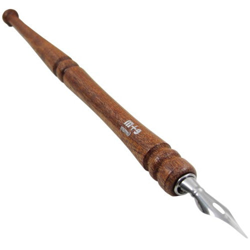 Pena de Caligrafia Antique Cabo de Madeira E+M Germany