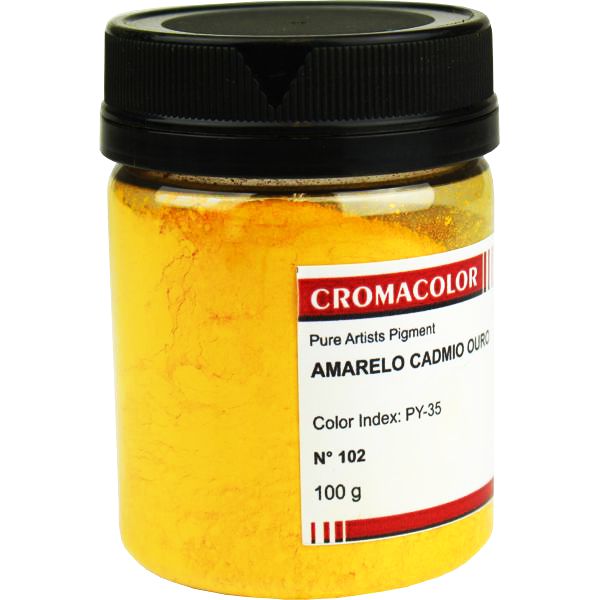 Pigmento Artístico Puro 102 Amarelo Cadmio Ouro Cromacolor 100g