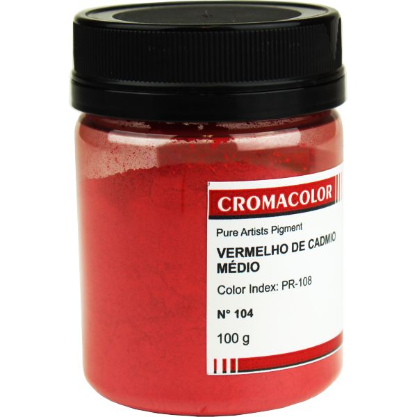 Pigmento Artístico Puro 104 Vermelho Cad Médio Cromacolor 100g
