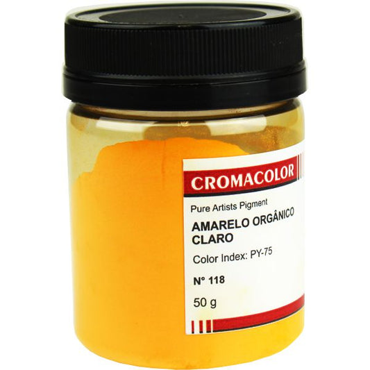 Pigmento Artístico Puro 118 Amarelo Orgânico Médio Cromacolor 50