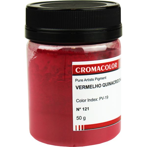 Pigmento Artístico Puro 121 Vermelho Quinacridona Cromacolor 50g