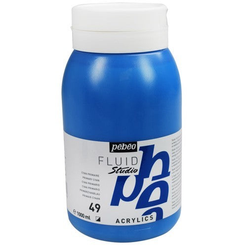 Tinta Acrílica Importada Para Tela Pébéo 49 Azul Cyan 1 Lt