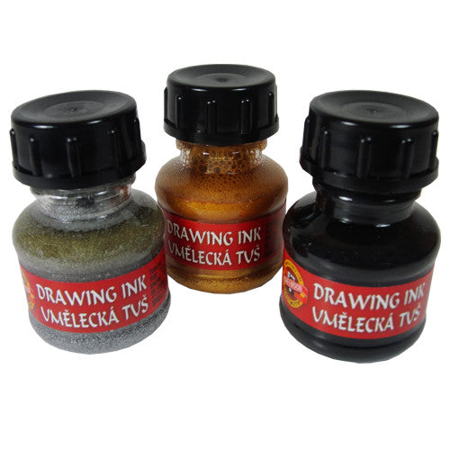 Tinta Nankin Para Caligrafia 03 Cores Koh-I-Noor