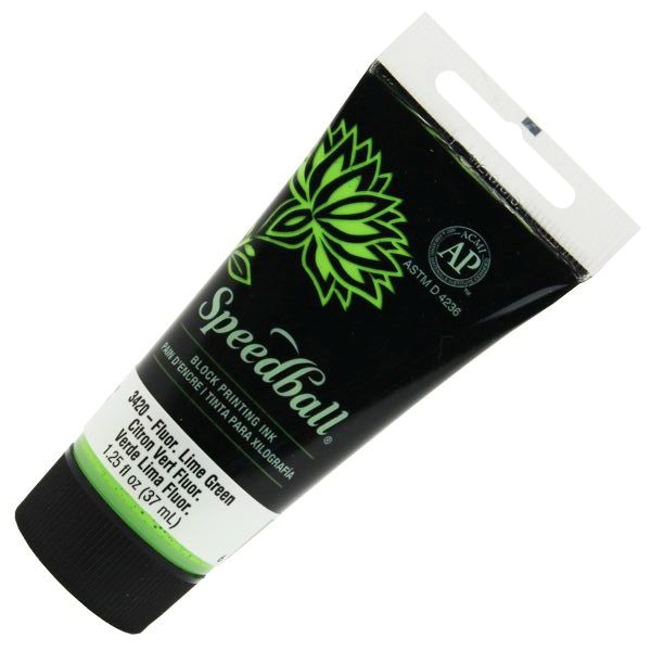 Tinta de Xilogravura 37ml SpeedBall 3420 Verde Limão Fluorescent