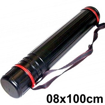 Tubo Telescópico Para Mapas e Projetos 08x100cm Preto