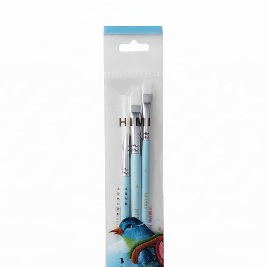 Kit De Pincéis Azul Himi Para Guache 3 Unidades