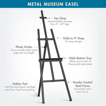Cavalete Profissional de Metal para Tela – Estável e Ajustável Sinoart