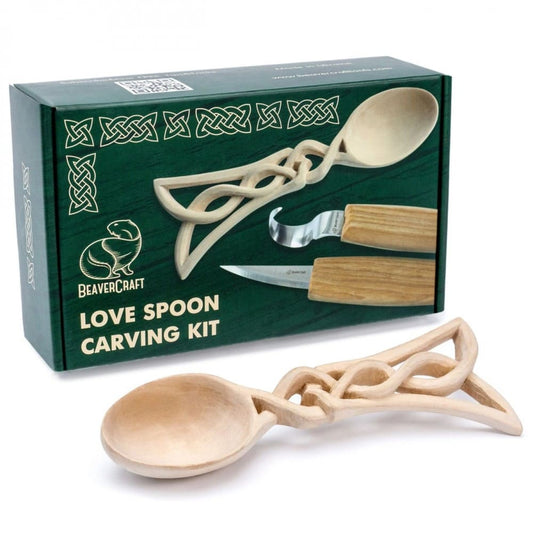 Conjunto Escultura em Madeira Beavercraft DIY Colher Celta