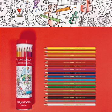Lápis Aquarelável Swisscolor Caran D'Ache 18 Cores Edição Limitada