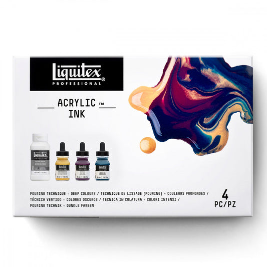 Tinta Acrílica Líquida Liquitex 30ml 04 Peças Cores Profundas