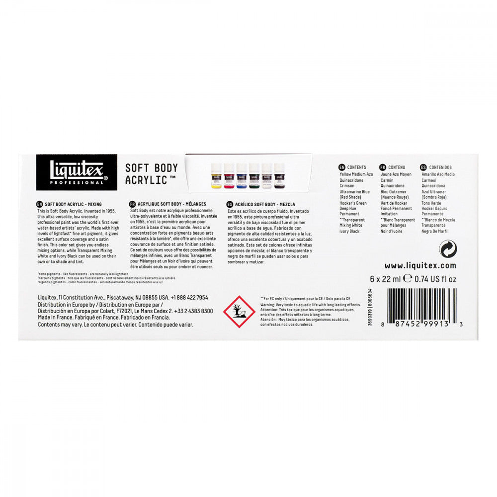 Tinta Acrílica Liquitex Soft Body 22ml 06 Cores