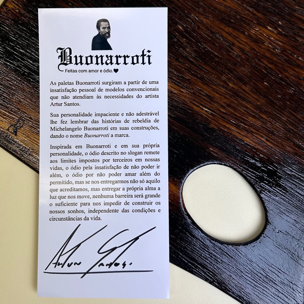 Paleta de Madeira para Pintura Cinzel Buonarroti
