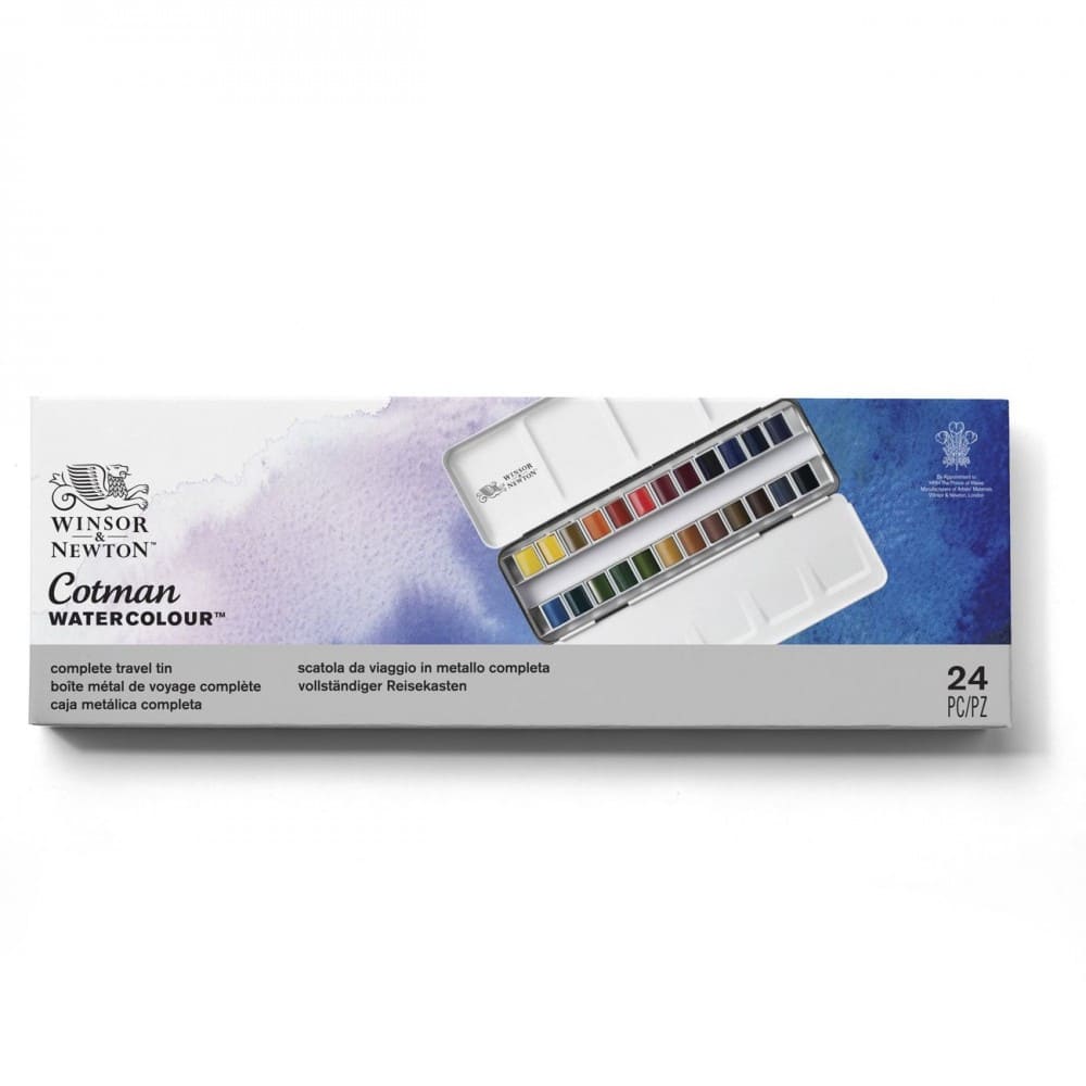 tinta aquarela winsor & newton cotman sketch box 24 cores