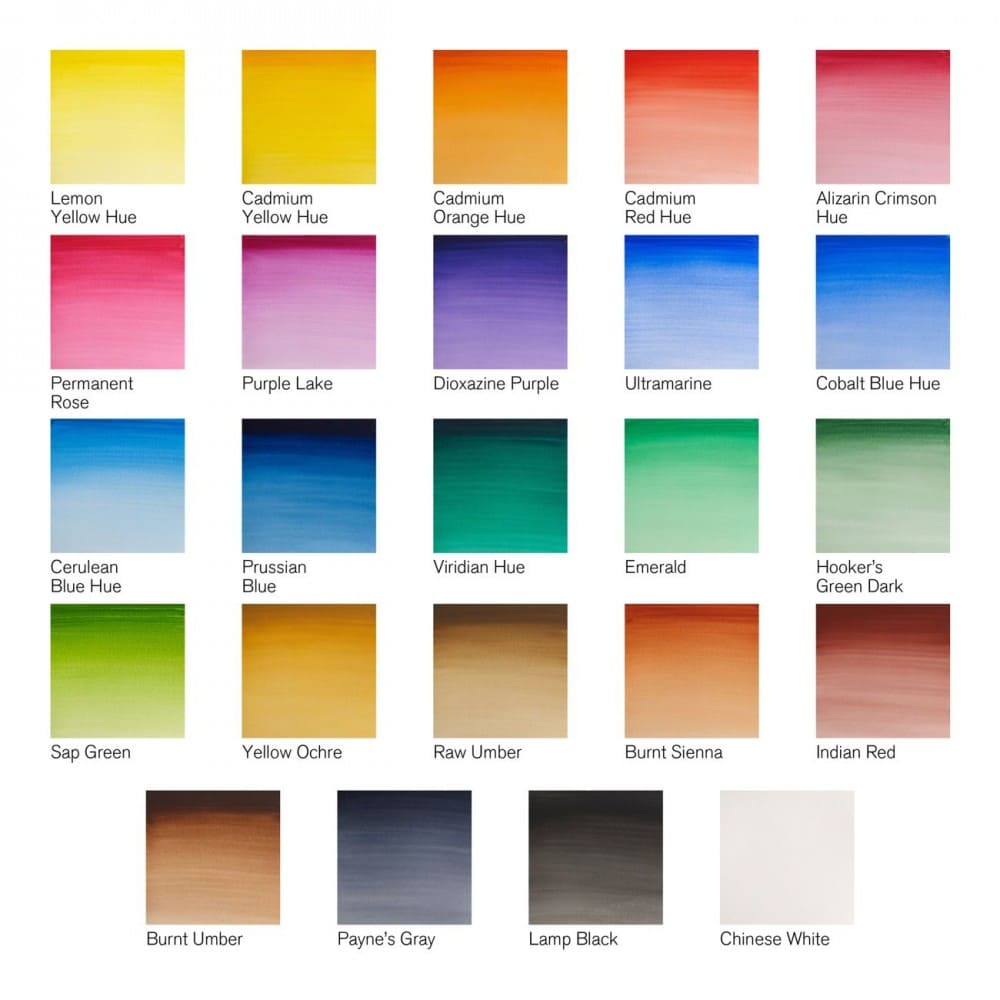 tinta aquarela winsor & newton cotman sketch box 24 cores