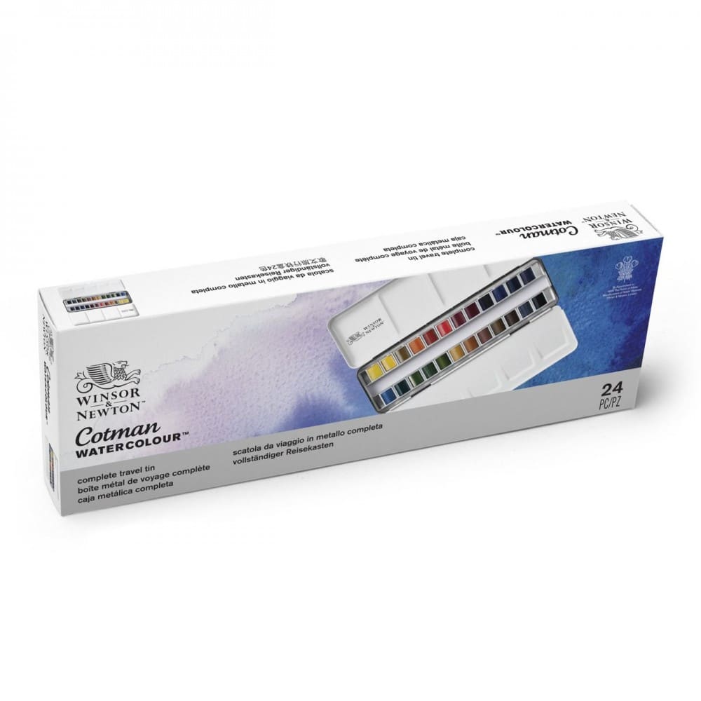 tinta aquarela winsor & newton cotman sketch box 24 cores