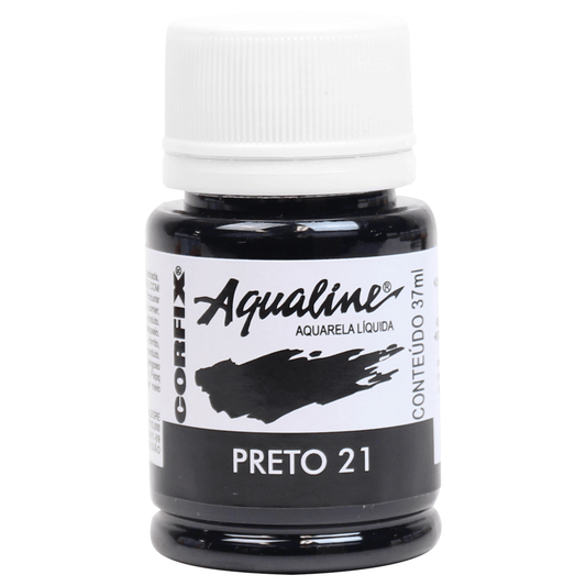 Aqualine Aquarela Líquida 21 Preto 37ml Corfix