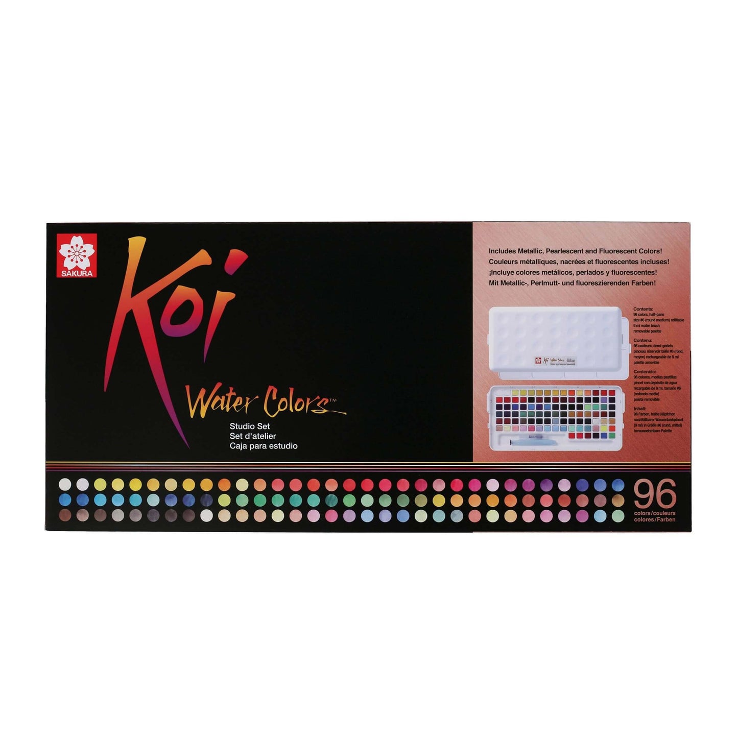 Tinta Aquarela em Pastilha KOI Sakura 96 Cores