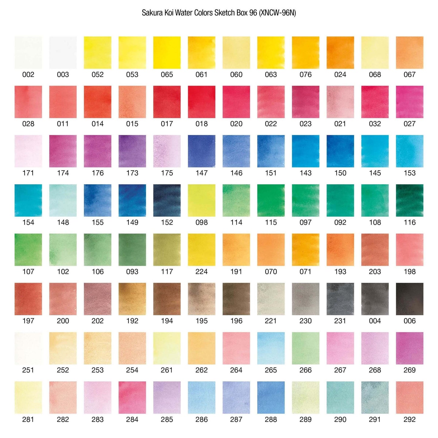 Tinta Aquarela em Pastilha KOI Sakura 96 Cores