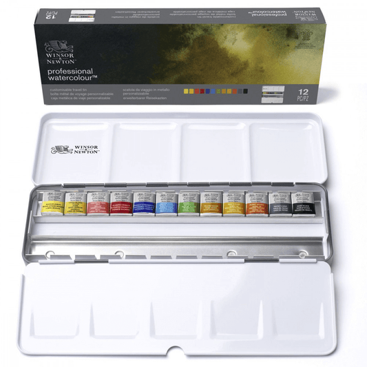 Tinta Aquarela Winsor & Newton Profissional Black Box 12 Cores