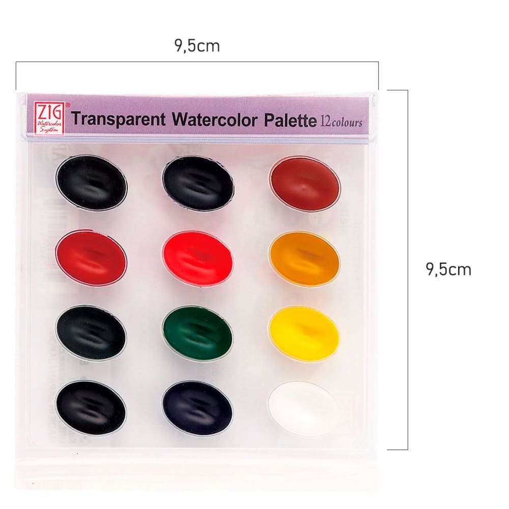Aquarela Zig Kuretake Transparent 12 Cores
