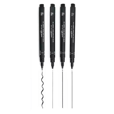 Estojo Caneta Nanquim Uni PIN 200 Uni-Ball 04 Pontas Lettering