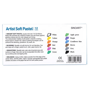 Pastel Seco Sinoart 12 Cores