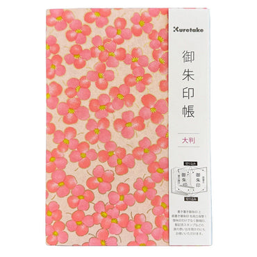 Caderno de Carimbos Goshuincho Kuretake LH10-17 White Flower With Red