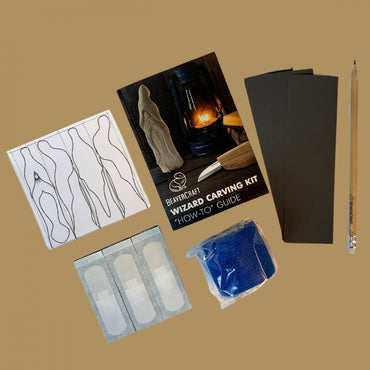 Conjunto Escultura em Madeira Beavercraft DIY Iniciação Mago