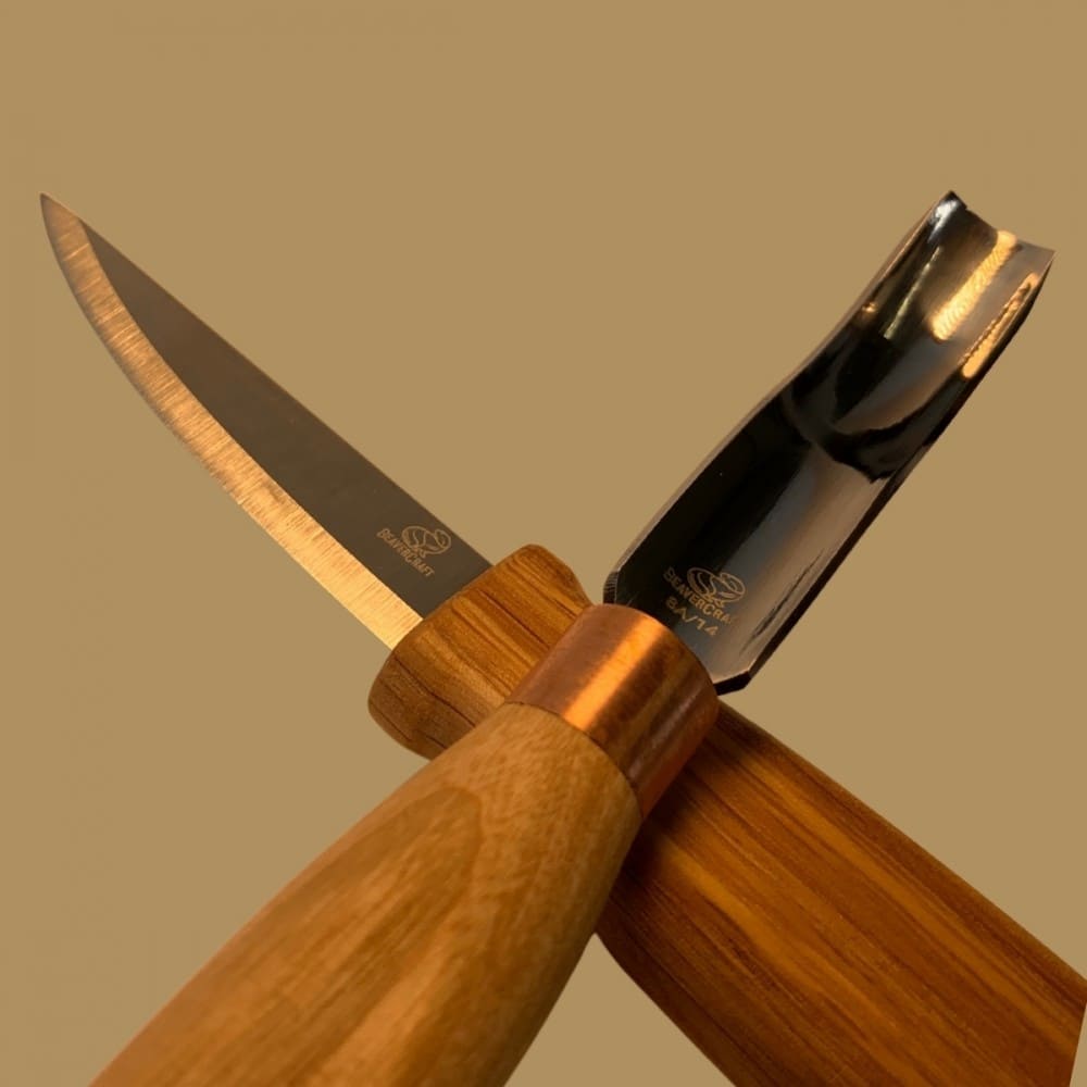 Conjunto Escultura em Madeira Beavercraft DIY Nogueira