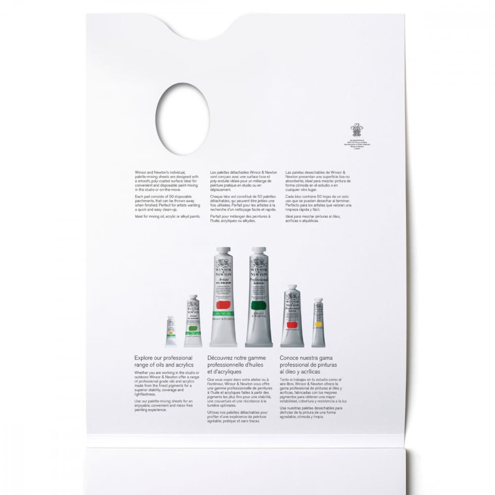 Paleta Descartável Winsor & Newton 23x31cm 50 Folhas