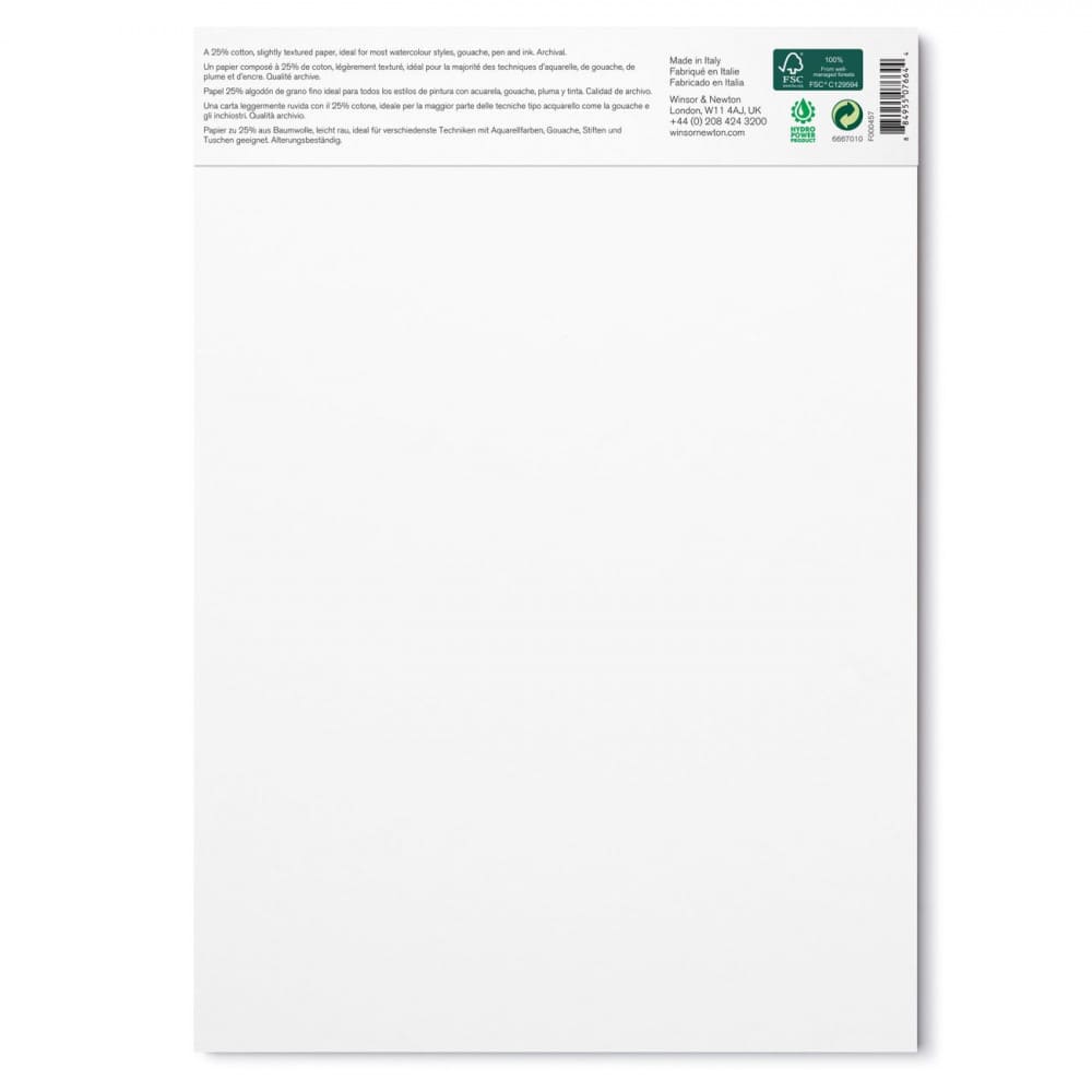 Bloco de Papel Para Aquarela Winsor & Newton TF 300g A4 12 Folhas