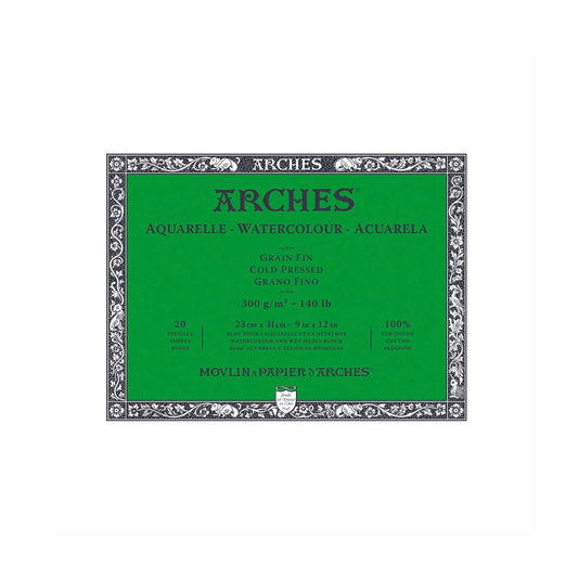 Bloco de Papel para Aquarela Arches TF 300g/m² 23x31cm 20 Folhas