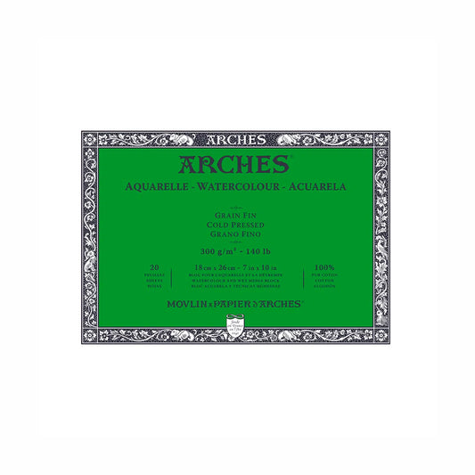 Bloco de Papel para Aquarela Arches TF 300g/m² 18X26cm 20 Folhas